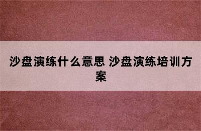 沙盘演练什么意思 沙盘演练培训方案